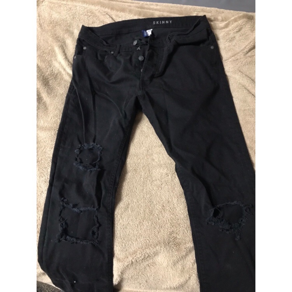 Mens Skinny Distressed Pants